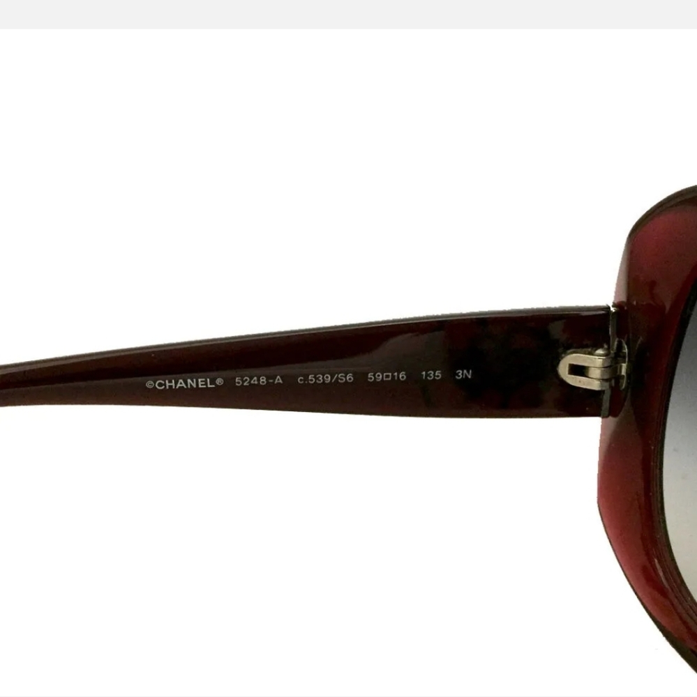 CHANEL CAMELLIA BORDEAUX BC14996047 SUNGLASSES/1A2570 - Picture 9 of 16